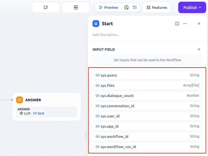Chatflow 类型应用系统变量